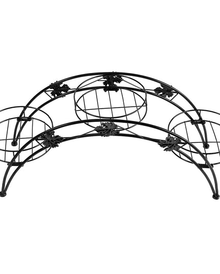 Levede Plant Stand Outdoor Indoor Metal Black-1975420374329987072