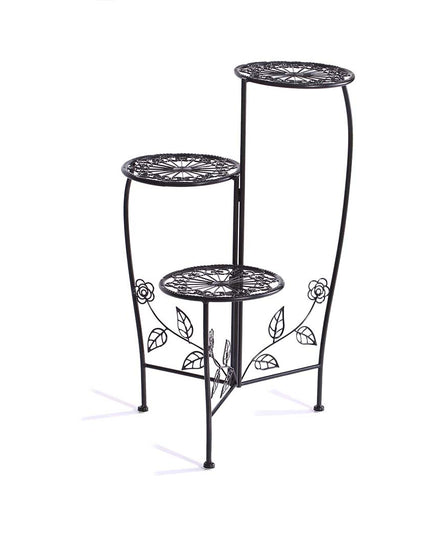 Plant Stand Outdoor Indoor Flower Pots Black-1973193772137320449