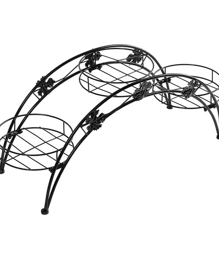 Levede Plant Stand Outdoor Indoor Metal Black-1975420374329987073