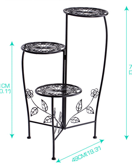 Plant Stand Outdoor Indoor Flower Pots Black-1973193772137320450