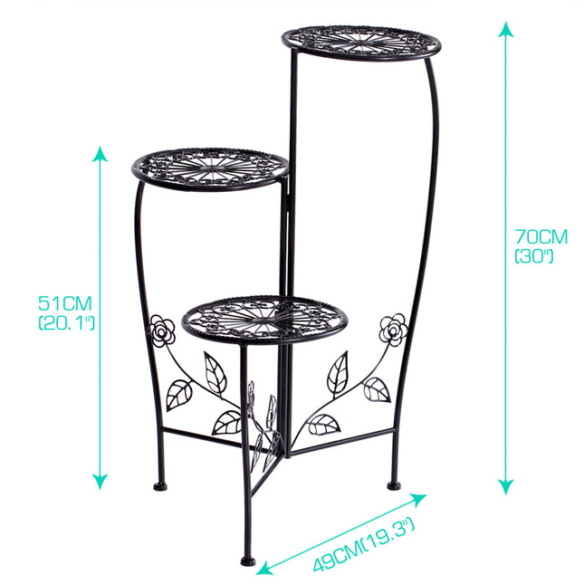 Plant Stand Outdoor Indoor Flower Pots Black-1973193772137320450
