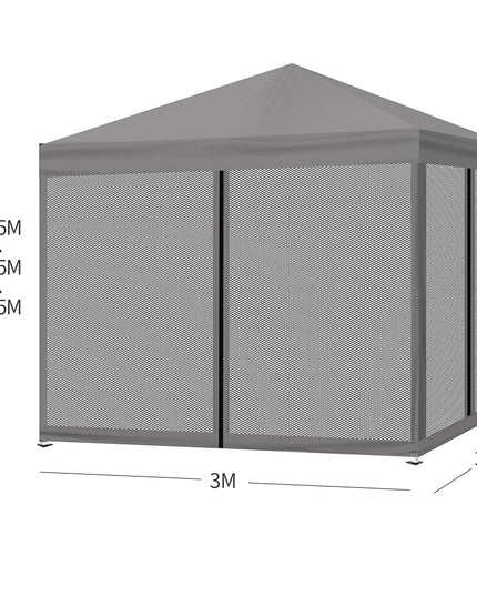 Mountview Gazebo 3x3m Pop Up Marquee Grey-1973193757033631746