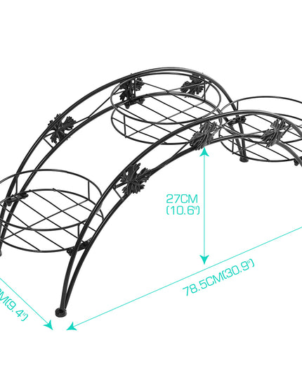 Levede Plant Stand Outdoor Indoor Metal Black-1975420374329987074