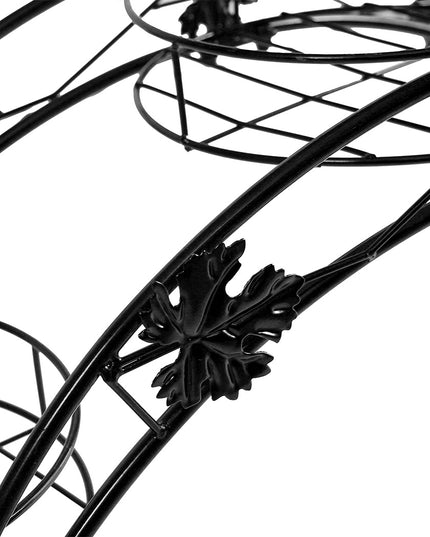 Levede Plant Stand Outdoor Indoor Metal Black-1975420374329987075