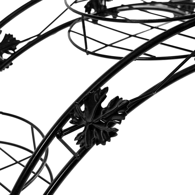 Levede Plant Stand Outdoor Indoor Metal Black-1975420374329987075