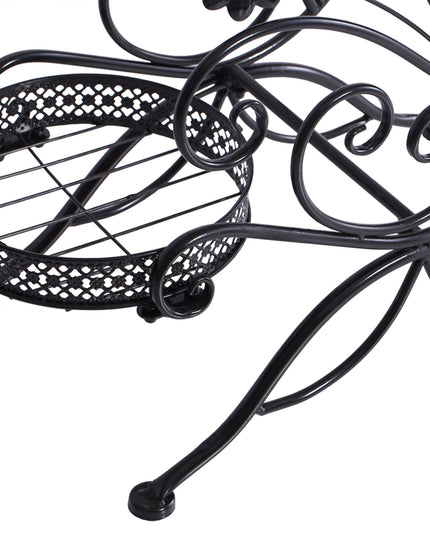 Levede Plant Stand Outdoor Indoor Metal Black-1973193797928095747