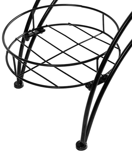 Levede Plant Stand Outdoor Indoor Metal Black-1975420374329987076