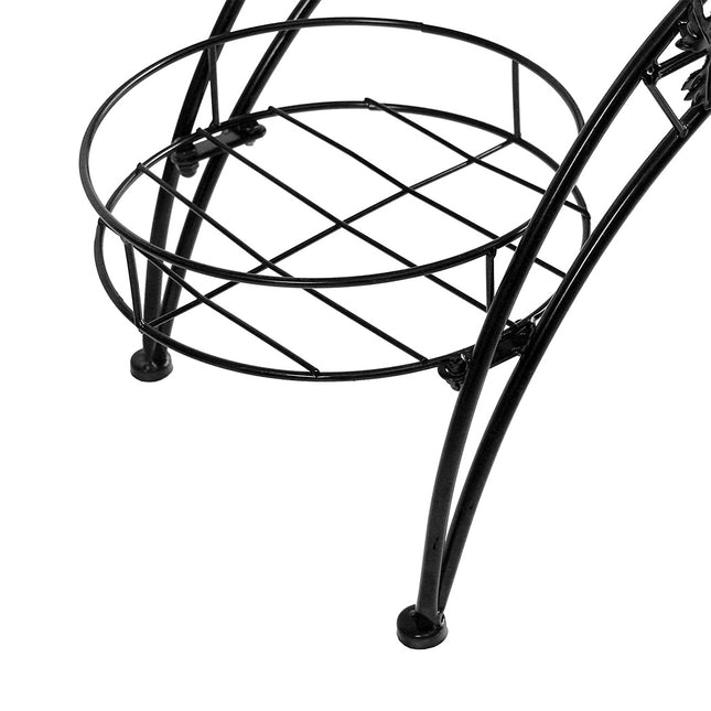 Levede Plant Stand Outdoor Indoor Metal Black-1975420374329987076