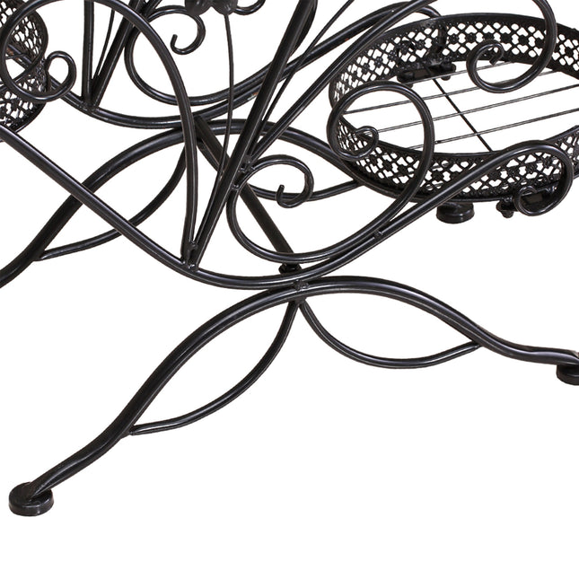 Levede Plant Stand Outdoor Indoor Metal Black-1975420369321988101