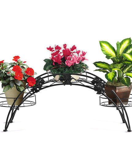 Levede Plant Stand Outdoor Indoor Metal Black-1975420374329987077