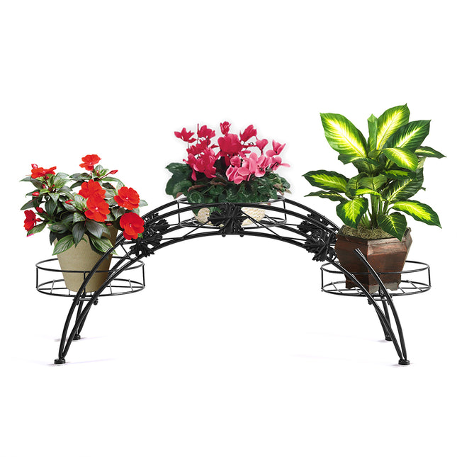 Levede Plant Stand Outdoor Indoor Metal Black-1975420374329987077