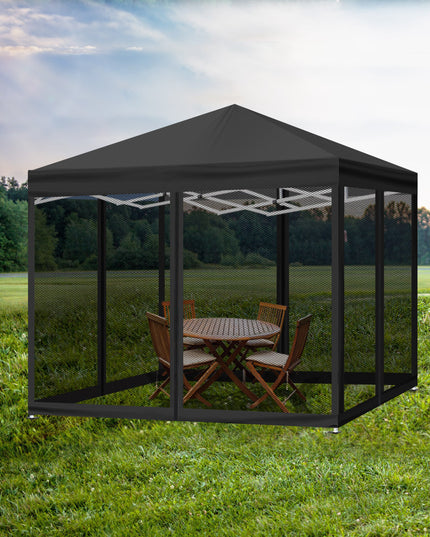 Mountview Gazebo Pop Up Marquee Outdoor Black-1973193756840693767