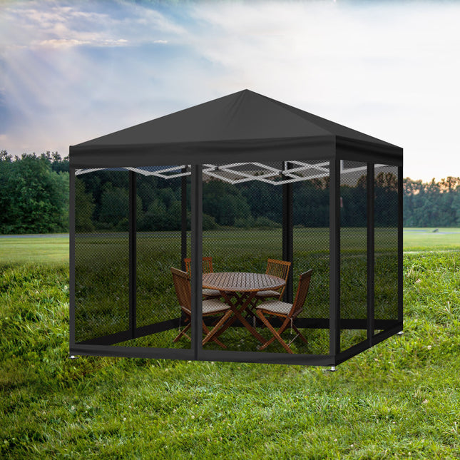 Mountview Gazebo Pop Up Marquee Outdoor Black-1973193756840693767