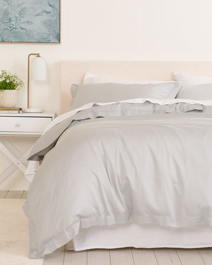 Royal Comfort - Balmain 1000TC Bamboo cotton Quilt Cover Sets (Queen) - Cool Grey-1951134829844238336