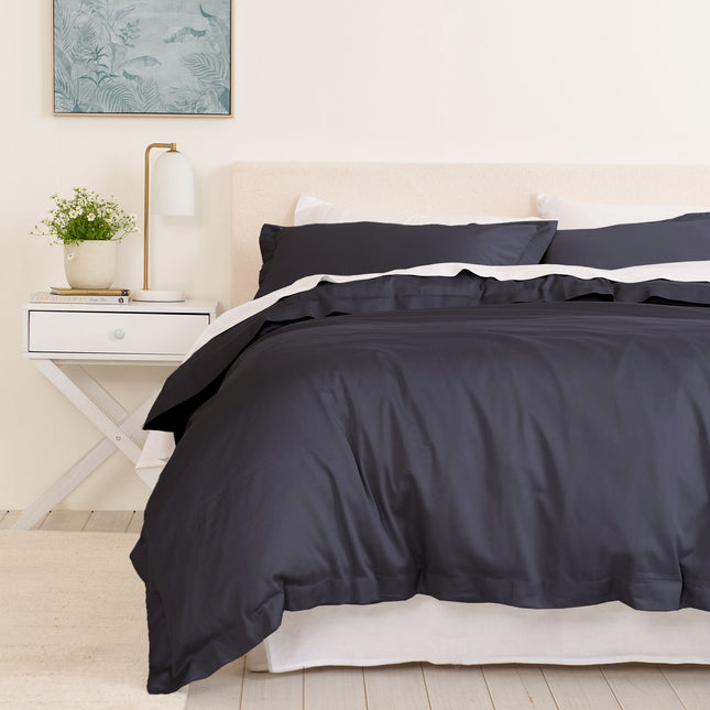 Royal Comfort - Balmain 1000TC Bamboo cotton Quilt Cover Sets (Queen) - Charcoal-1951134830041370624