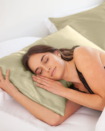 SILK PILLOW CASE TWIN PACK - SIZE: 51X76CM - Sage-1951134814539223042