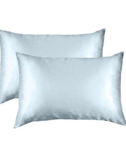 SILK PILLOW CASE TWIN PACK - SIZE: 51X76CM - Soft Blue-1951134815088676868