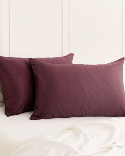 SILK PILLOW CASE TWIN PACK - SIZE: 51X76CM? - Malaga Wine-1951134815281614848