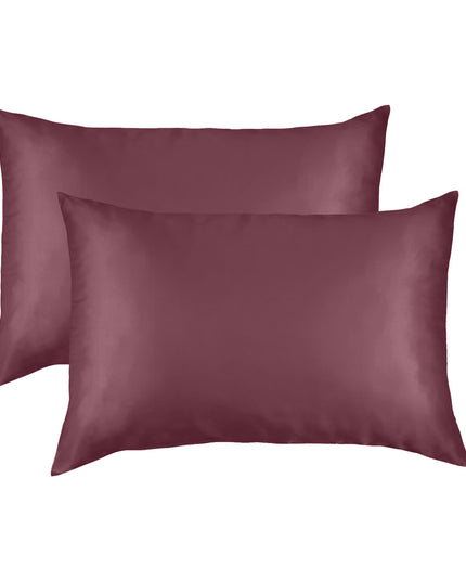 SILK PILLOW CASE TWIN PACK - SIZE: 51X76CM? - Malaga Wine-1951134815281614852