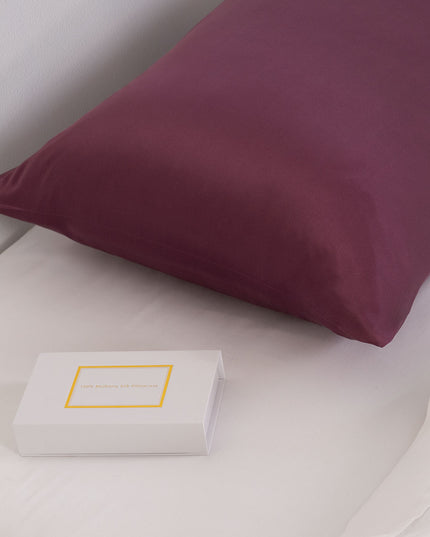 Pure Silk Pillow Case by Royal Comfort (Single Pack) - Malaga Wine-1951134815860428802