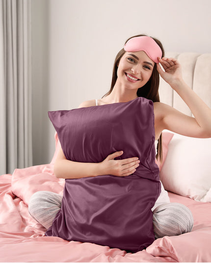 Pure Silk Pillow Case by Royal Comfort (Single Pack) - Malaga Wine-1951134815860428804