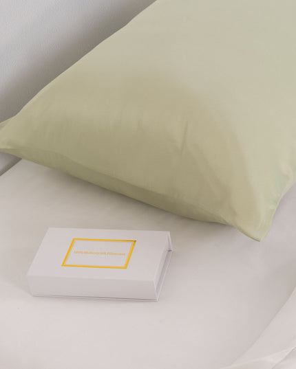 Pure Silk Pillow Case by Royal Comfort (Single Pack) - Sage-1951134816057561090