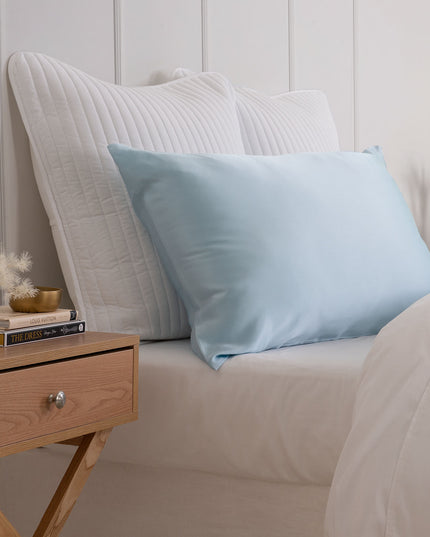 Pure Silk Pillow Case by Royal Comfort (Single Pack) - Soft Blue-1951134816229527552