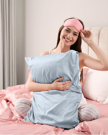 Pure Silk Pillow Case by Royal Comfort (Single Pack) - Soft Blue-1951134816229527556