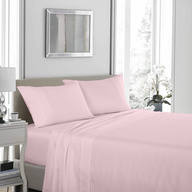 Royal Comfort - 1200TC Ultrasoft 4 Pc Sheet Set - Queen - Soft Pink-1951134880846974977