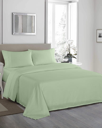 Royal Comfort - 1200TC Ultrasoft 4 Pc Sheet Set - King - Sage Green-1951134881031524352