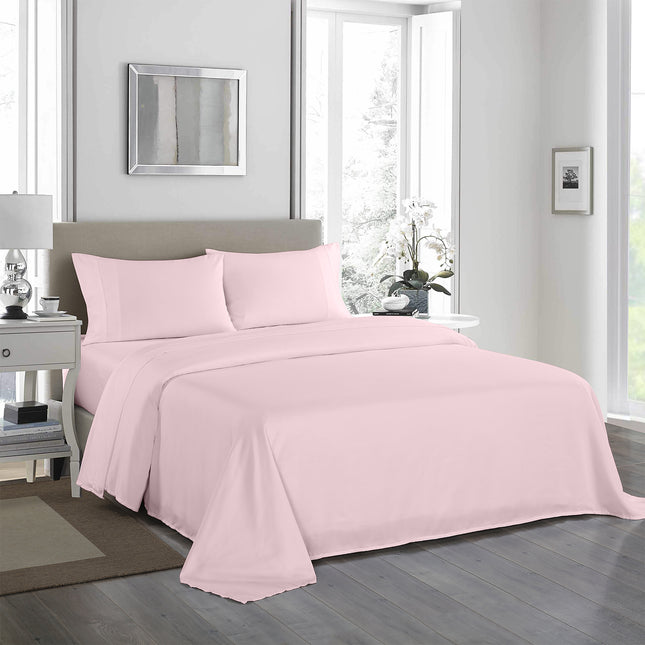 Royal Comfort - 1200TC Ultrasoft 4 Pc Sheet Set - King - Soft Pink-1951134881228656640