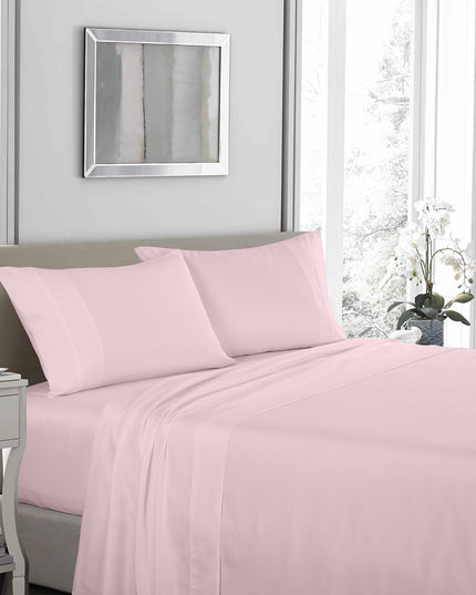 Royal Comfort - 1200TC Ultrasoft 4 Pc Sheet Set - King - Soft Pink-1951134881228656641