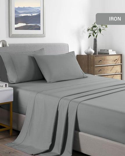 Royal Comfort Bamboo Cooling 2000TC Sheet Set - Single - Mid Grey-1951134883795570692