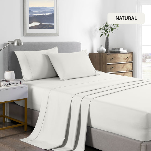 Royal Comfort Bamboo Cooling 2000TC Sheet Set Queen - Natural-1951134885552984068