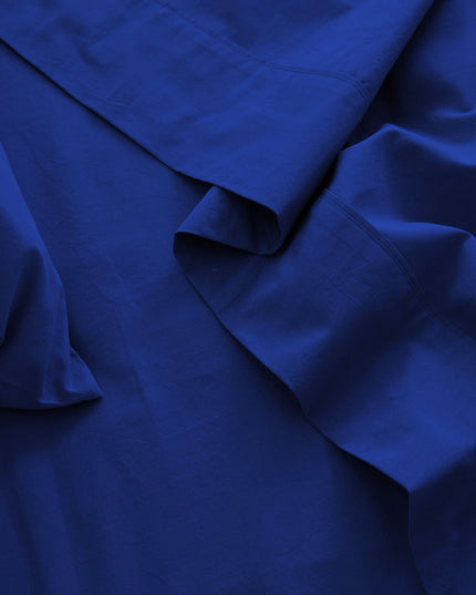 Royal Comfort Vintage Washed 100 % Cotton Sheet Set Single - Royal Blue-1951134886819663876
