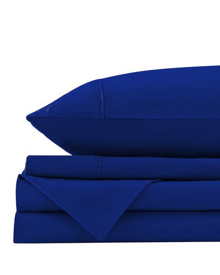 Royal Comfort Vintage Washed 100 % Cotton Sheet Set Single - Royal Blue-1951134886819663877