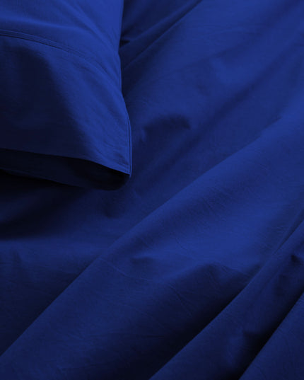 Royal Comfort Vintage Washed 100 % Cotton Sheet Set Double - Royal Blue-1951134887813713923
