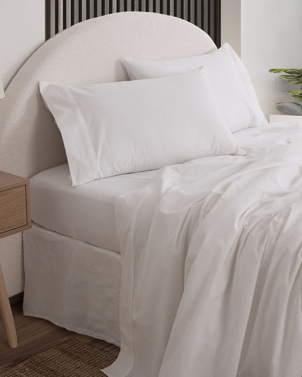 Royal Comfort Vintage Washed 100% Cotton Sheet Set King - White-1951134889655013376