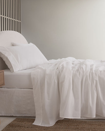 Royal Comfort Vintage Washed 100% Cotton Sheet Set King - White-1951134889655013378