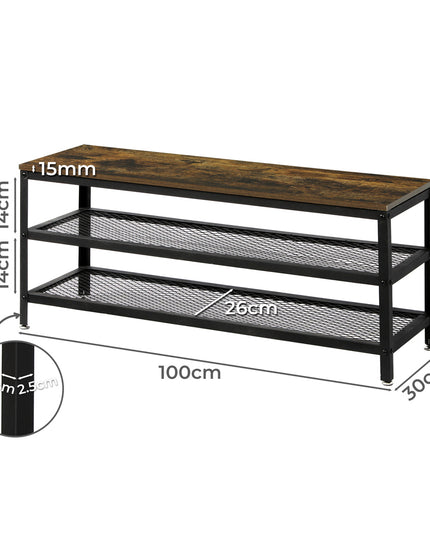 Levede 3-Tier Shoe Rack Bench 100cm-1973193843444682754