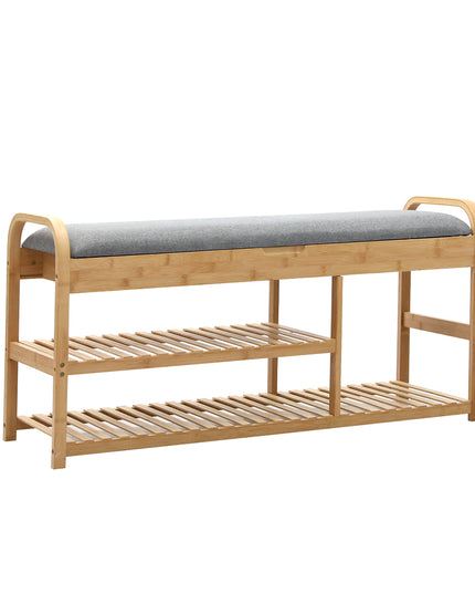 Levede Bamboo Shoe Rack Bench Entryway Seat-1973193442720878592