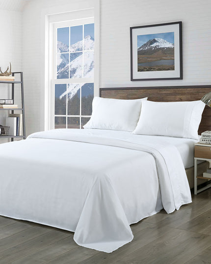 Royal Comfort Blended Bamboo Sheet Set White - Queen-1951134848420810752