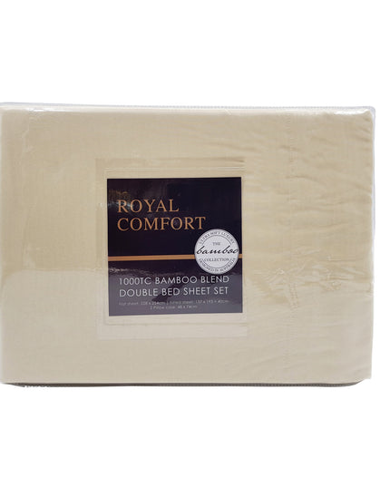 Royal Comfort Blended Bamboo Sheet Set Dark Ivory - Queen-1951134848613748739