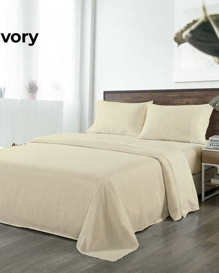 Royal Comfort Blended Bamboo Sheet Set Dark Ivory - Queen-1951134848613748740