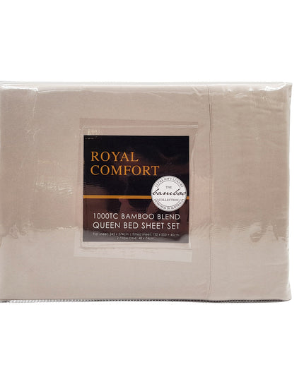 Royal Comfort Blended Bamboo Sheet Set Warm Grey - Queen-1951134848815075331