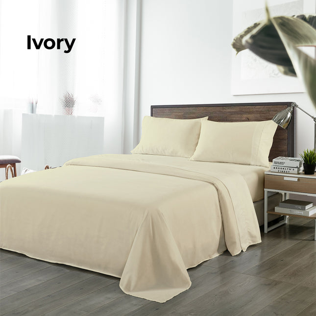 Royal Comfort Blended Bamboo Sheet Set Dark Ivory - King-1951134849230311428