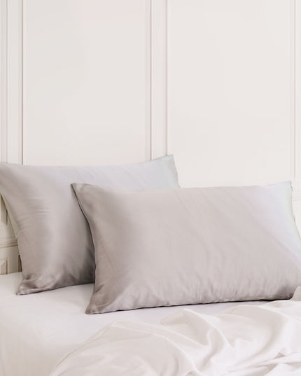 MULBERRY SILK PILLOW CASE TWIN PACK - SIZE: 51X76CM - SILVER-1951134812500791300