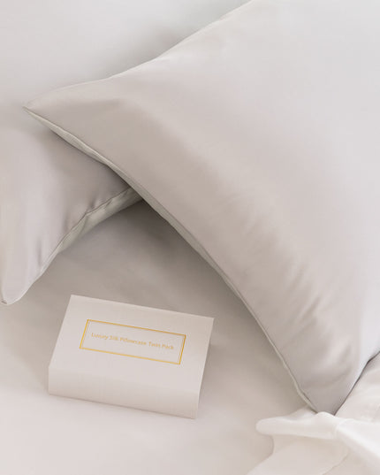 MULBERRY SILK PILLOW CASE TWIN PACK - SIZE: 51X76CM - SILVER-1951134812500791299