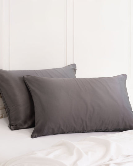 MULBERRY SILK PILLOW CASE TWIN PACK - SIZE: 51X76CM - CHARCOAL-1951134812672757764
