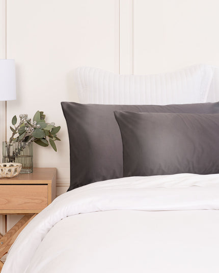 MULBERRY SILK PILLOW CASE TWIN PACK - SIZE: 51X76CM - CHARCOAL-1951134812672757761